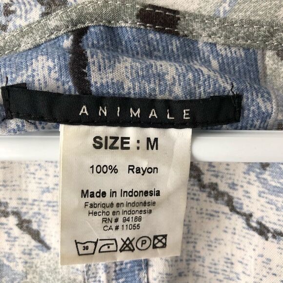 ANIMALE Blue Green Black Animal Print Open Kimono cover Jacket Sz M - Picture 4 of 4